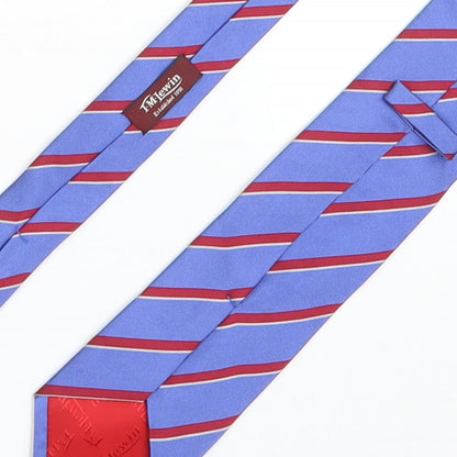 Mens T.M.Lewin Blue Striped  Pointed Tie