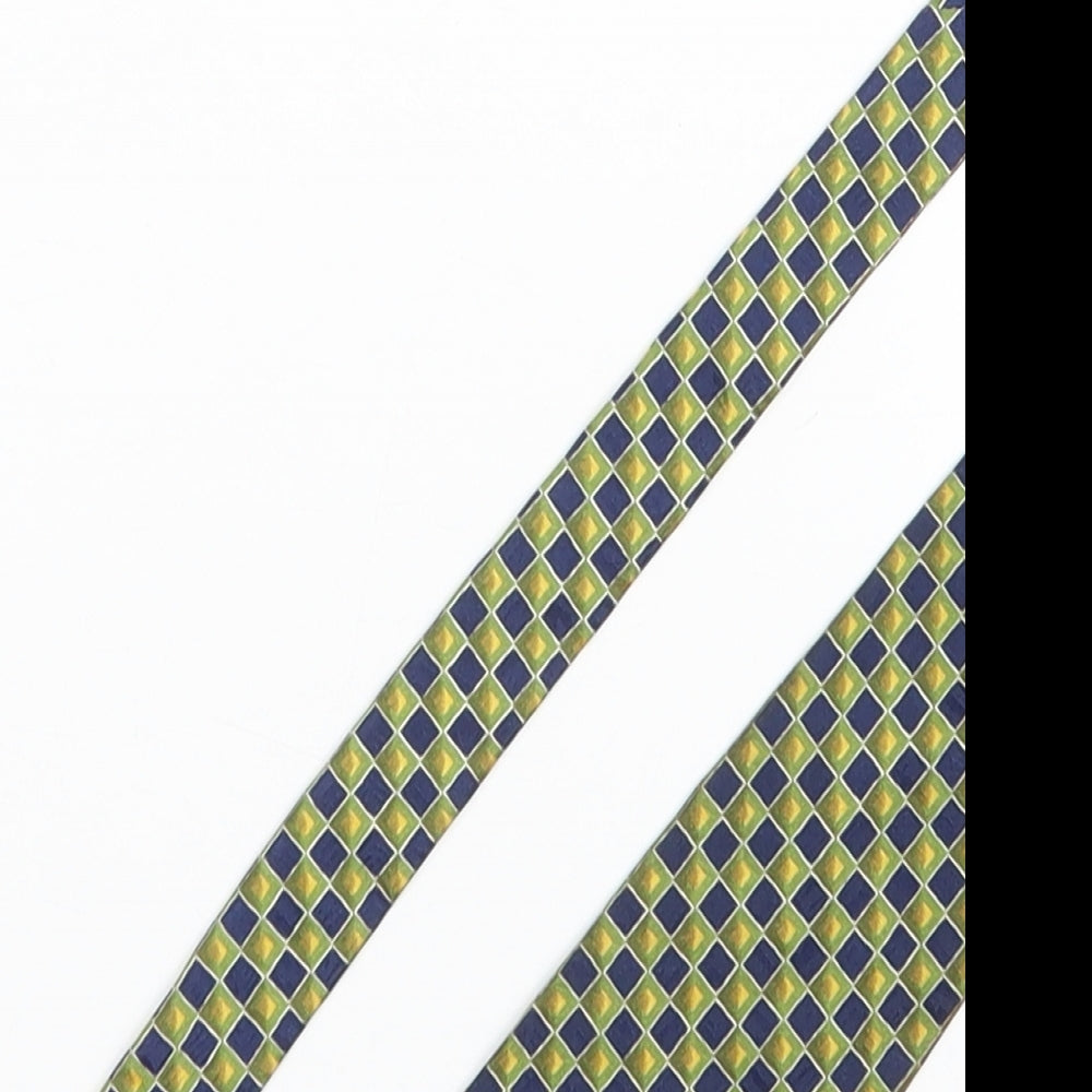 Principles Mens Blue Geometric 100% Silk Pointed Tie One Size