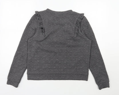 Back view of QED London women’s grey polyester pullover sweatshirt, size M, pullover