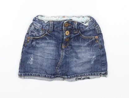 Name It  Girls Blue  Cotton Mini Skirt Size 3-4 Years  Regular