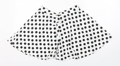 Boohoo Womens Multicoloured Polka Dot Polyester Skater Skirt Size 12