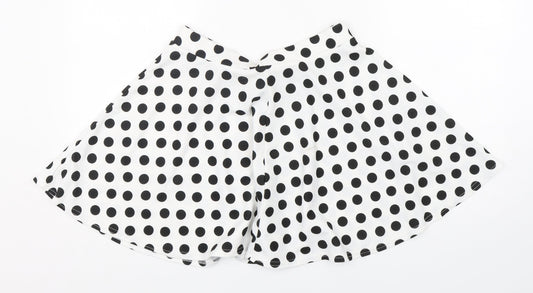 Boohoo Womens Multicoloured Polka Dot Polyester Skater Skirt Size 12