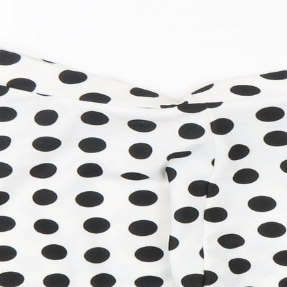 Boohoo Womens Multicoloured Polka Dot Polyester Skater Skirt Size 12