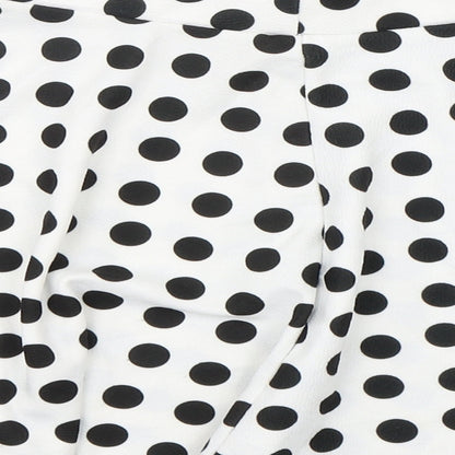 Boohoo Womens Multicoloured Polka Dot Polyester Skater Skirt Size 12