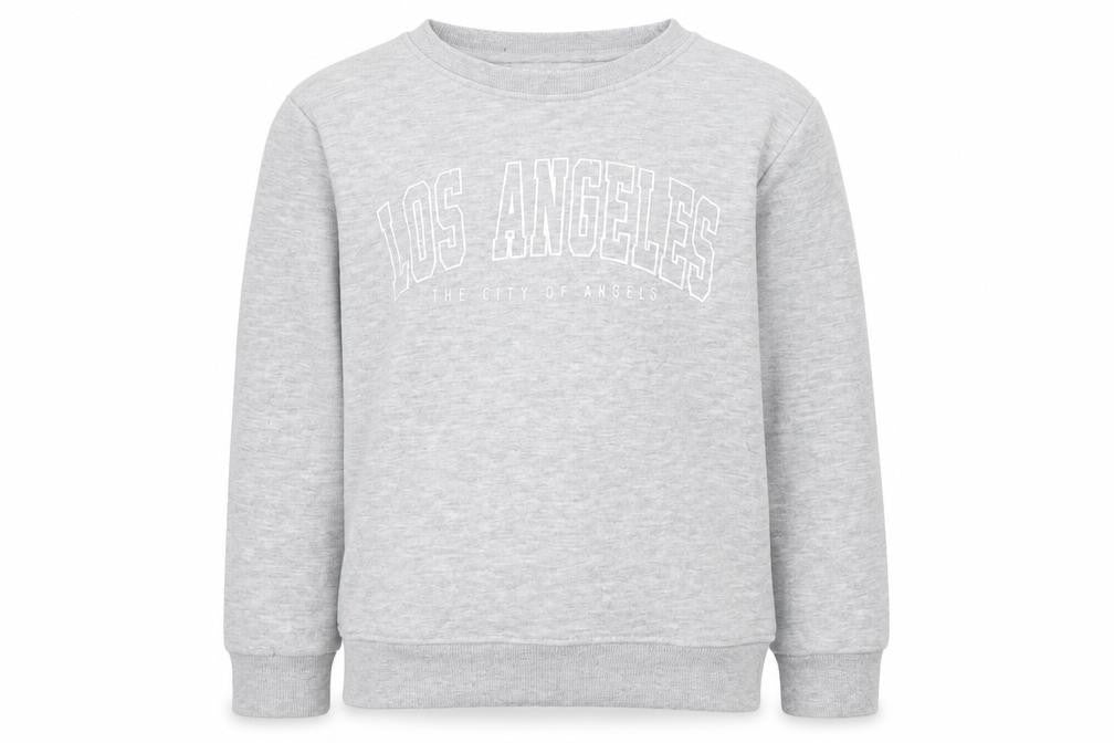 Front view of Primark boys’ grey cotton pullover sweatshirt, size 9-10, years pullover - los angeles