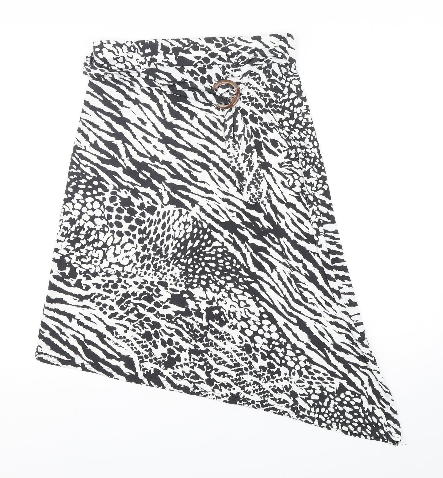 Boohoo Womens Multicoloured Animal Print Polyester A-Line Skirt Size 12