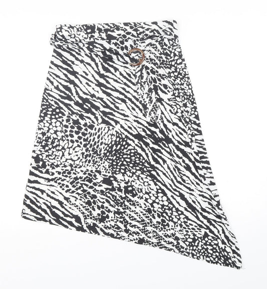 Boohoo Womens Multicoloured Animal Print Polyester A-Line Skirt Size 12
