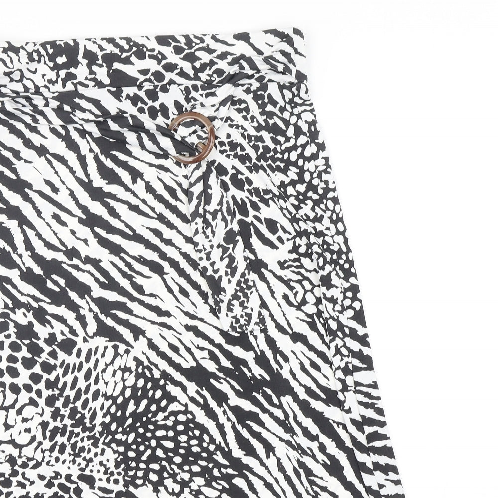 Boohoo Womens Multicoloured Animal Print Polyester A-Line Skirt Size 12