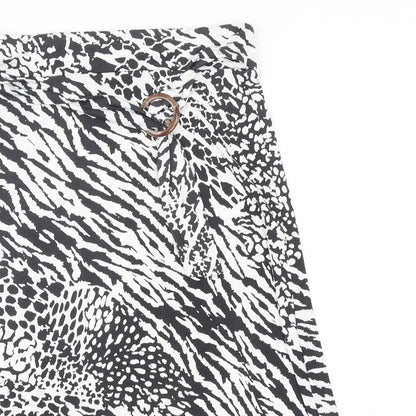 Boohoo Womens Multicoloured Animal Print Polyester A-Line Skirt Size 12