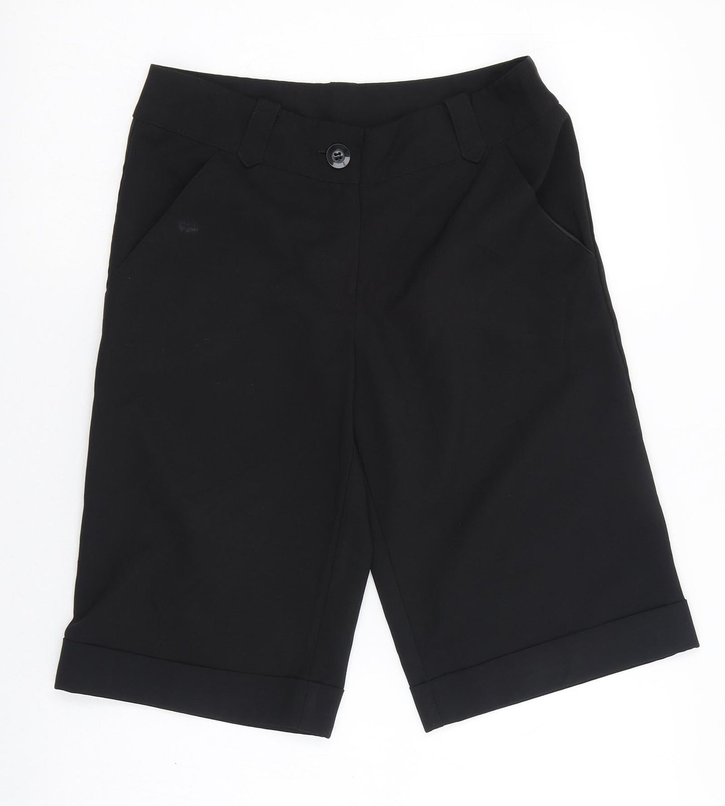 Dorothy Perkins Womens Black  Polyester Bermuda Shorts Size 8 L12 in Regular Zip