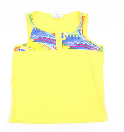 Womens UK Size 10 Slimma Yellow Basic Tank