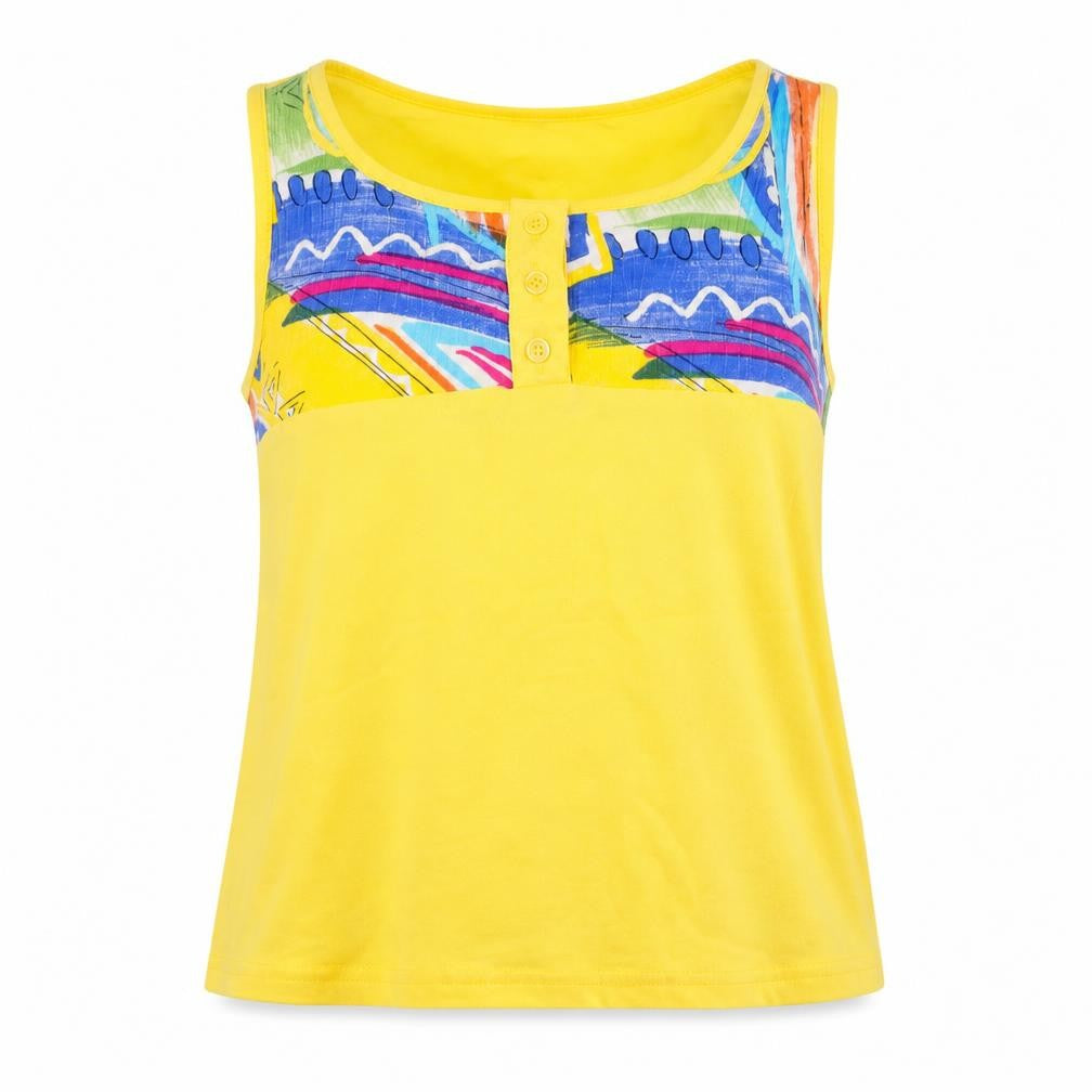 Womens UK Size 10 Slimma Yellow Basic Tank