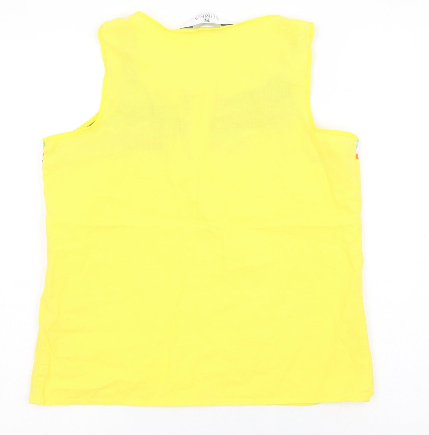 Womens UK Size 10 Slimma Yellow Basic Tank