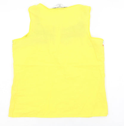 Womens UK Size 10 Slimma Yellow Basic Tank