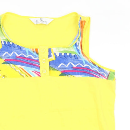 Womens UK Size 10 Slimma Yellow Basic Tank