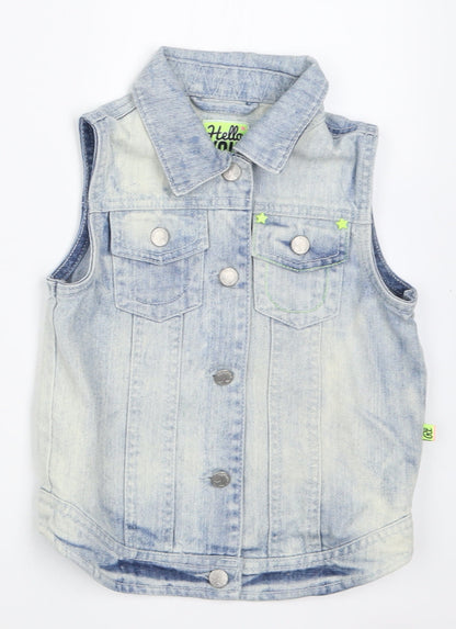 Reporter Girls Blue   Gilet Jacket Size 7 Years  Button