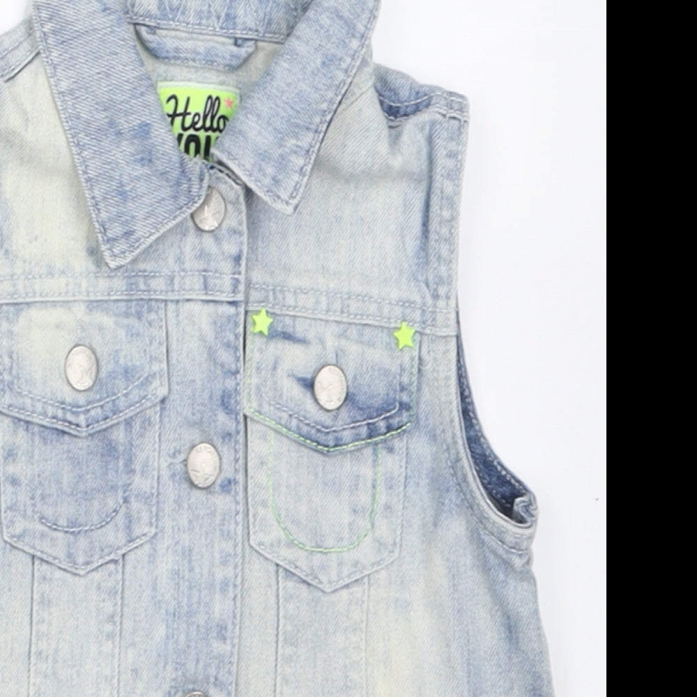 Reporter Girls Blue   Gilet Jacket Size 7 Years  Button