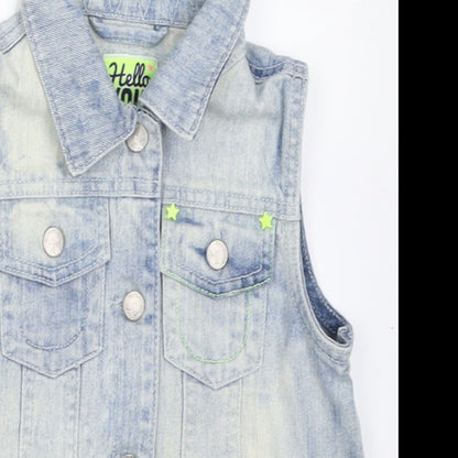 Reporter Girls Blue   Gilet Jacket Size 7 Years  Button