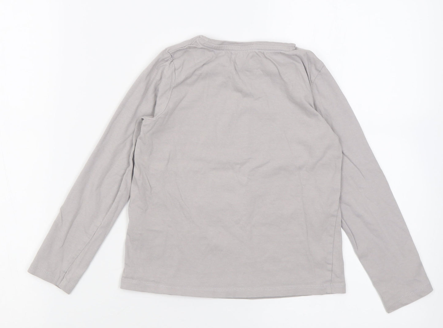 LITTLE KIDS Girls Grey  Cotton Basic Casual Size 8 Years Crew Neck Pullover - wear your tutu and dance