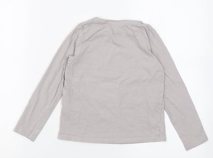 LITTLE KIDS Girls Grey  Cotton Basic Casual Size 8 Years Crew Neck Pullover - wear your tutu and dance