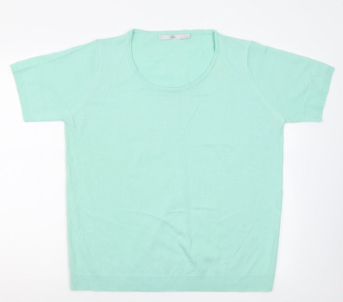 EWM Womens Green  Acrylic Basic T-Shirt Size 18 Crew Neck - 18-20 size