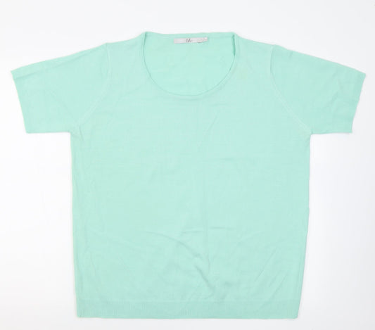EWM Womens Green  Acrylic Basic T-Shirt Size 18 Crew Neck - 18-20 size