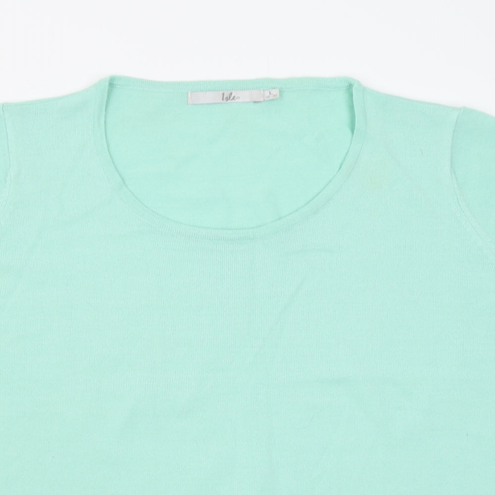 EWM Womens Green  Acrylic Basic T-Shirt Size 18 Crew Neck - 18-20 size