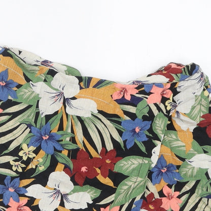 Pull&Bear Womens Multicoloured Floral Viscose Wrap Shorts Size S  Regular Zip