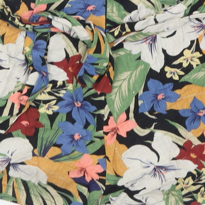 Pull&Bear Womens Multicoloured Floral Viscose Wrap Shorts Size S  Regular Zip