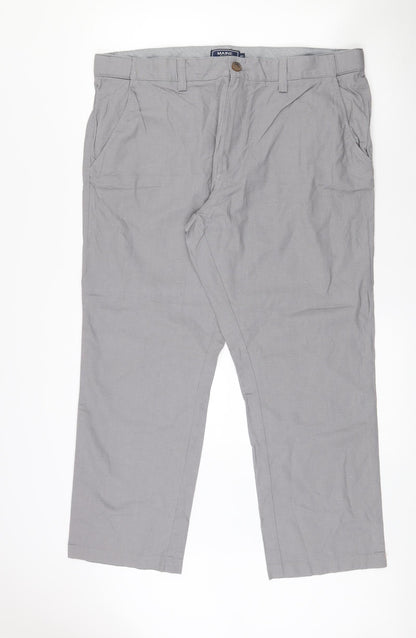 Maine New England Mens Grey  Linen Dress Pants Trousers  L27 in Regular Zip
