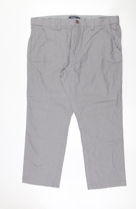Maine New England Mens Grey  Linen Dress Pants Trousers  L27 in Regular Zip