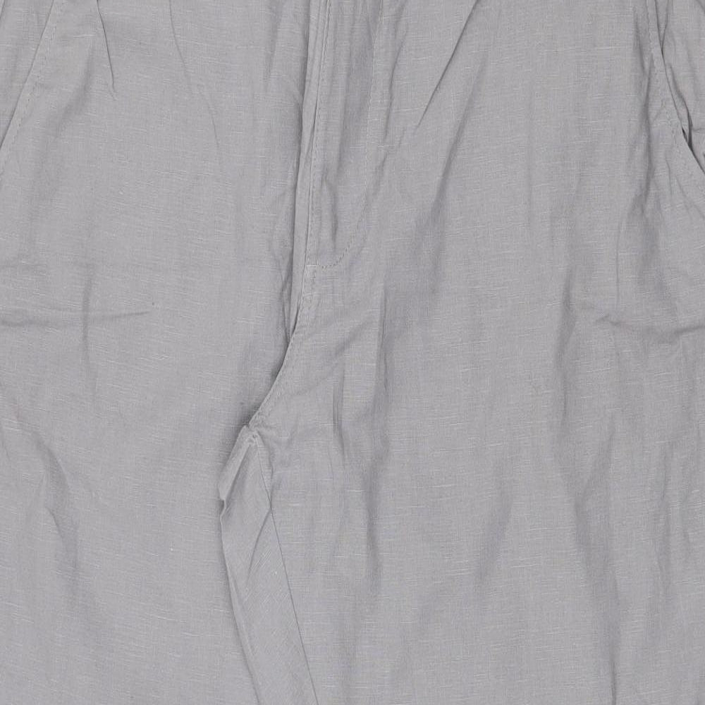 Maine New England Mens Grey  Linen Dress Pants Trousers  L27 in Regular Zip