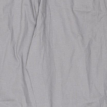 Maine New England Mens Grey  Linen Dress Pants Trousers  L27 in Regular Zip