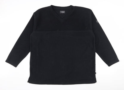 Additional front view of Espace men’s black polyester pullover sweatshirt, size M