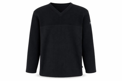 Front view of Espace men’s black polyester pullover sweatshirt, size M