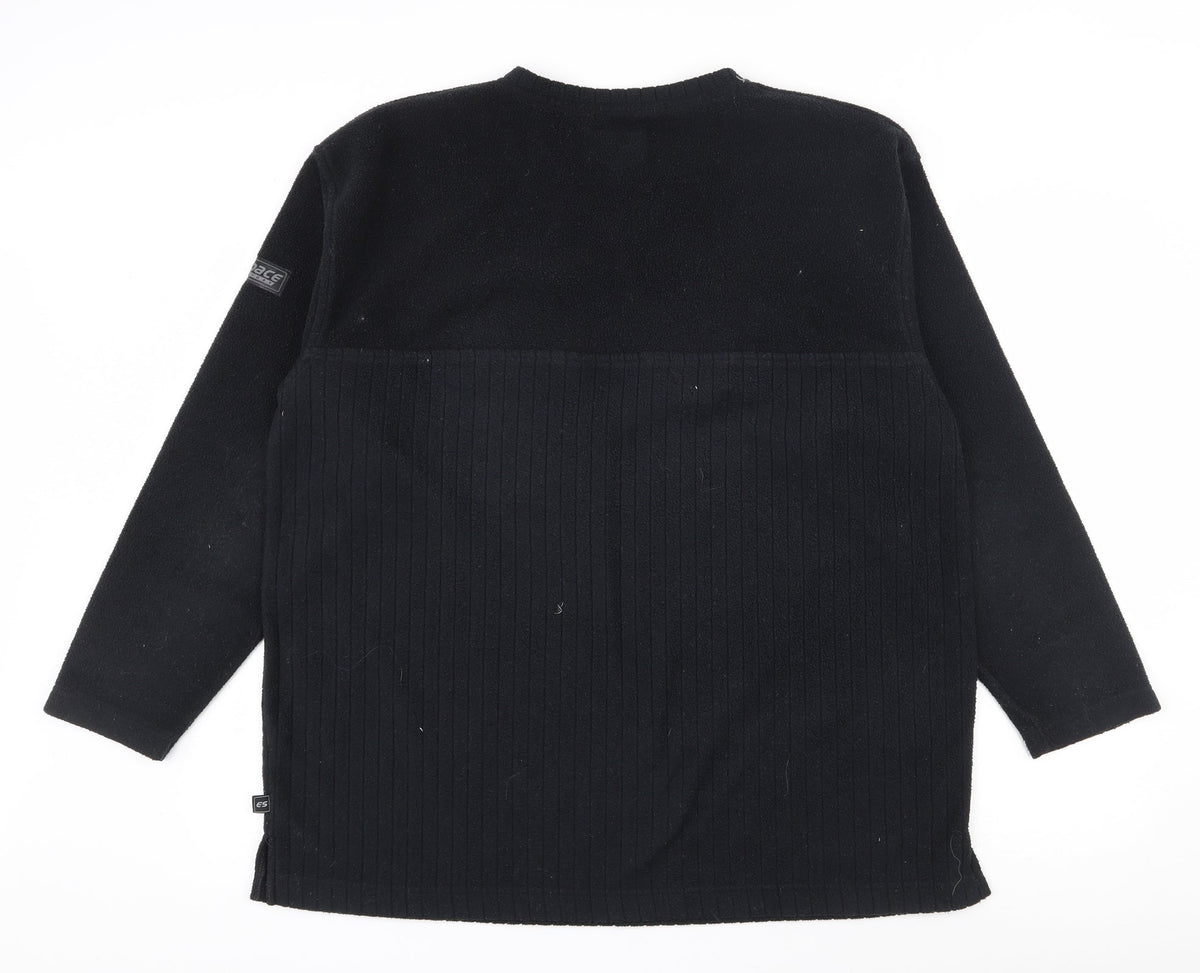Back view of Espace men’s black polyester pullover sweatshirt, size M