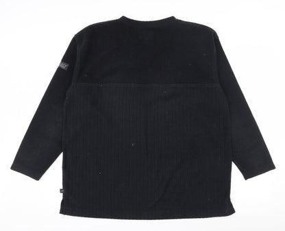 Back view of Espace men’s black polyester pullover sweatshirt, size M