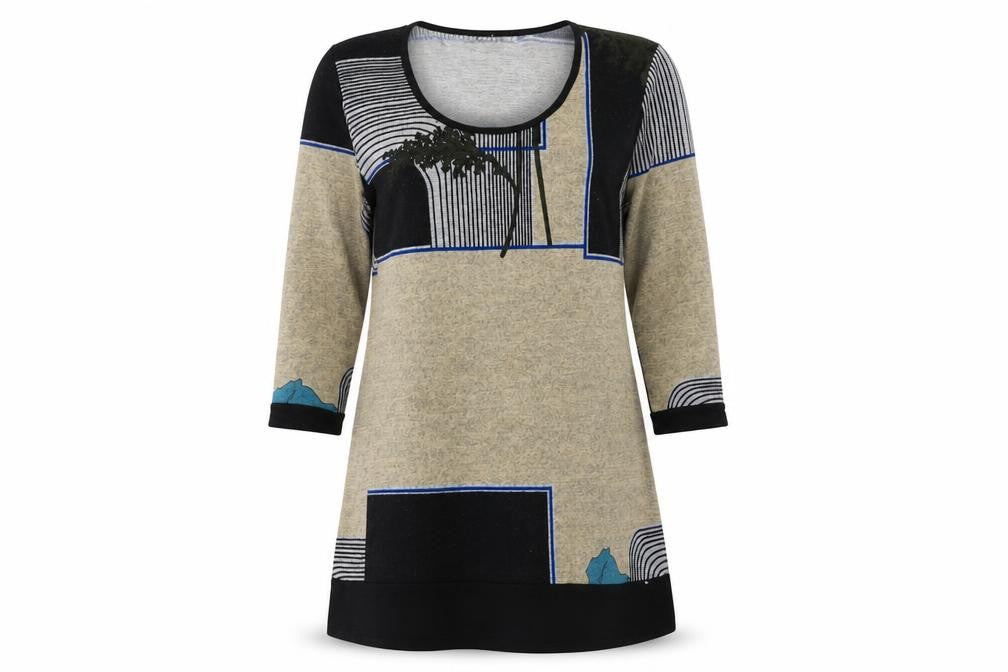 Front view of Text women’s green colourblock polyester jumper dress, size M, round neck pullover