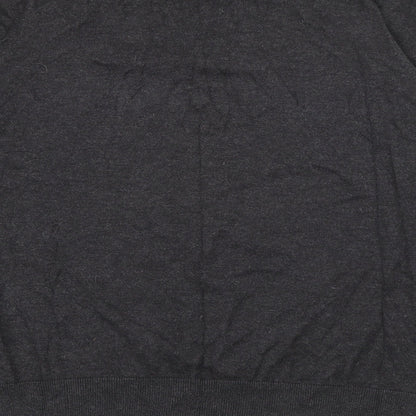 Marks and Spencer Mens Grey V-Neck  Cotton Pullover Jumper Size M