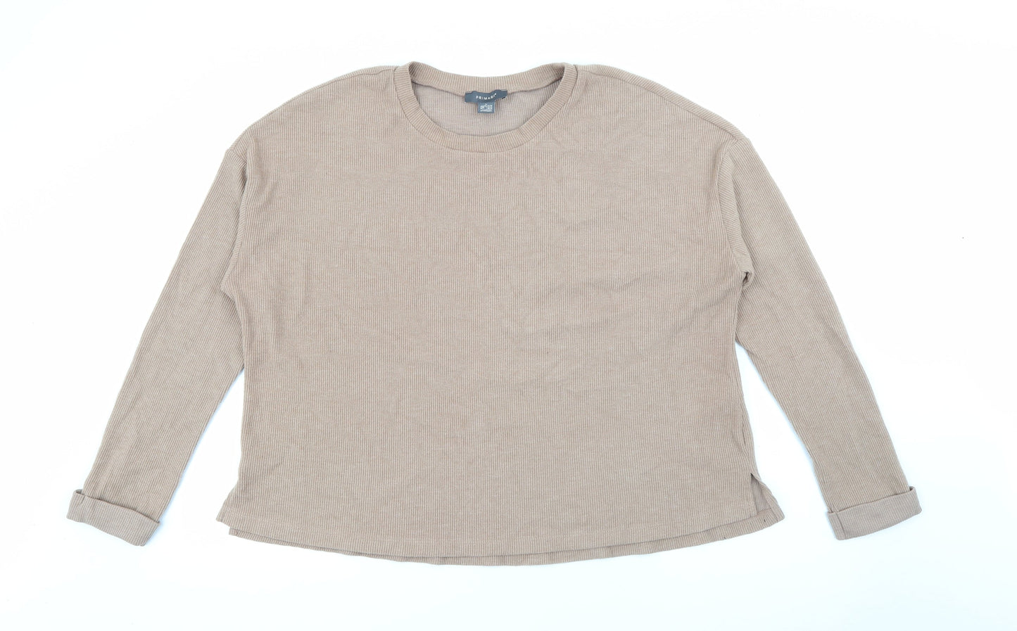 Primark Womens Beige Crew Neck  Polyester Pullover Jumper Size L