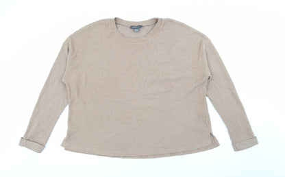 Primark Womens Beige Crew Neck  Polyester Pullover Jumper Size L