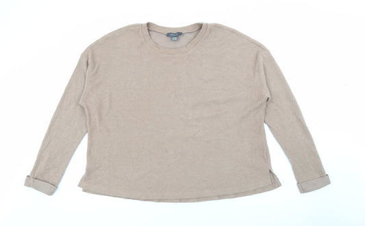 Primark Womens Beige Crew Neck  Polyester Pullover Jumper Size L