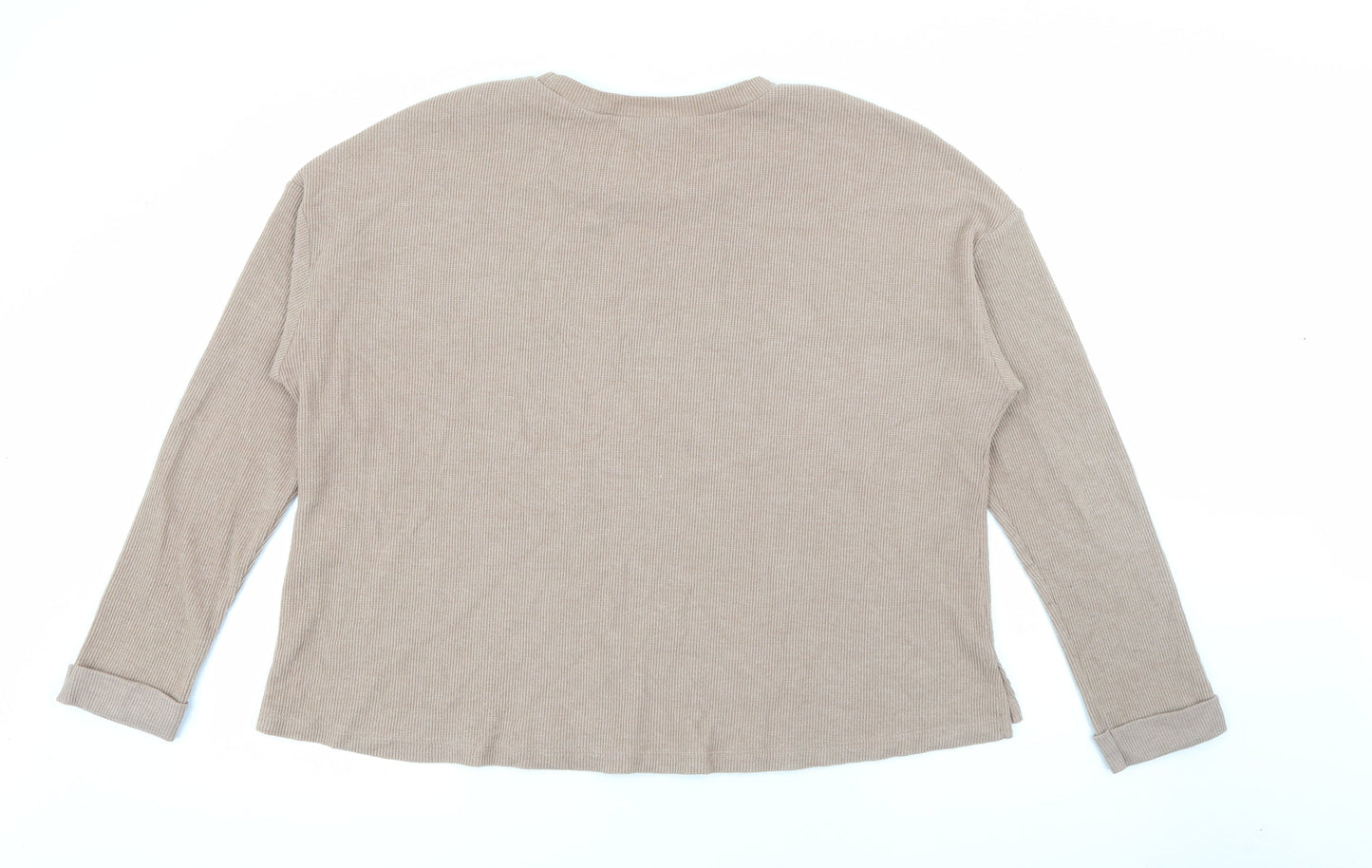 Primark Womens Beige Crew Neck  Polyester Pullover Jumper Size L