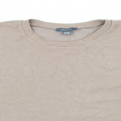 Primark Womens Beige Crew Neck  Polyester Pullover Jumper Size L