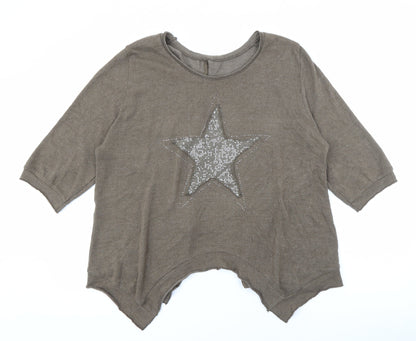 Womens UK Size 6 Preworn Brown Pullover Jumper