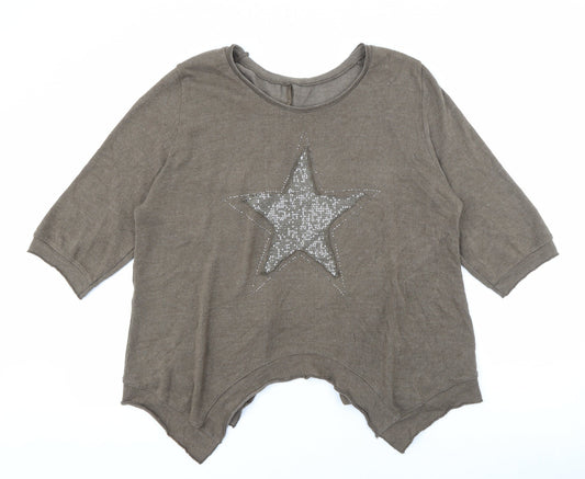 Womens UK Size 6 Preworn Brown Pullover Jumper