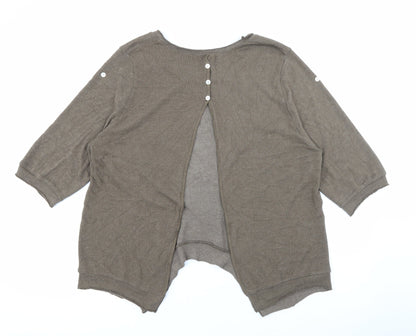 Womens UK Size 6 Preworn Brown Pullover Jumper