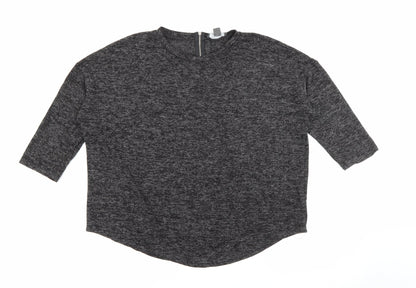 Primark Womens Grey Round Neck  Polyester Pullover Jumper Size M