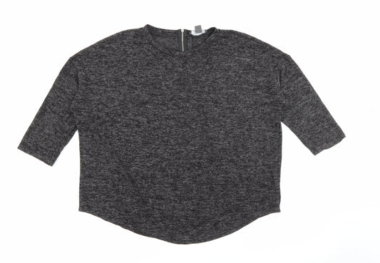 Primark Womens Grey Round Neck  Polyester Pullover Jumper Size M