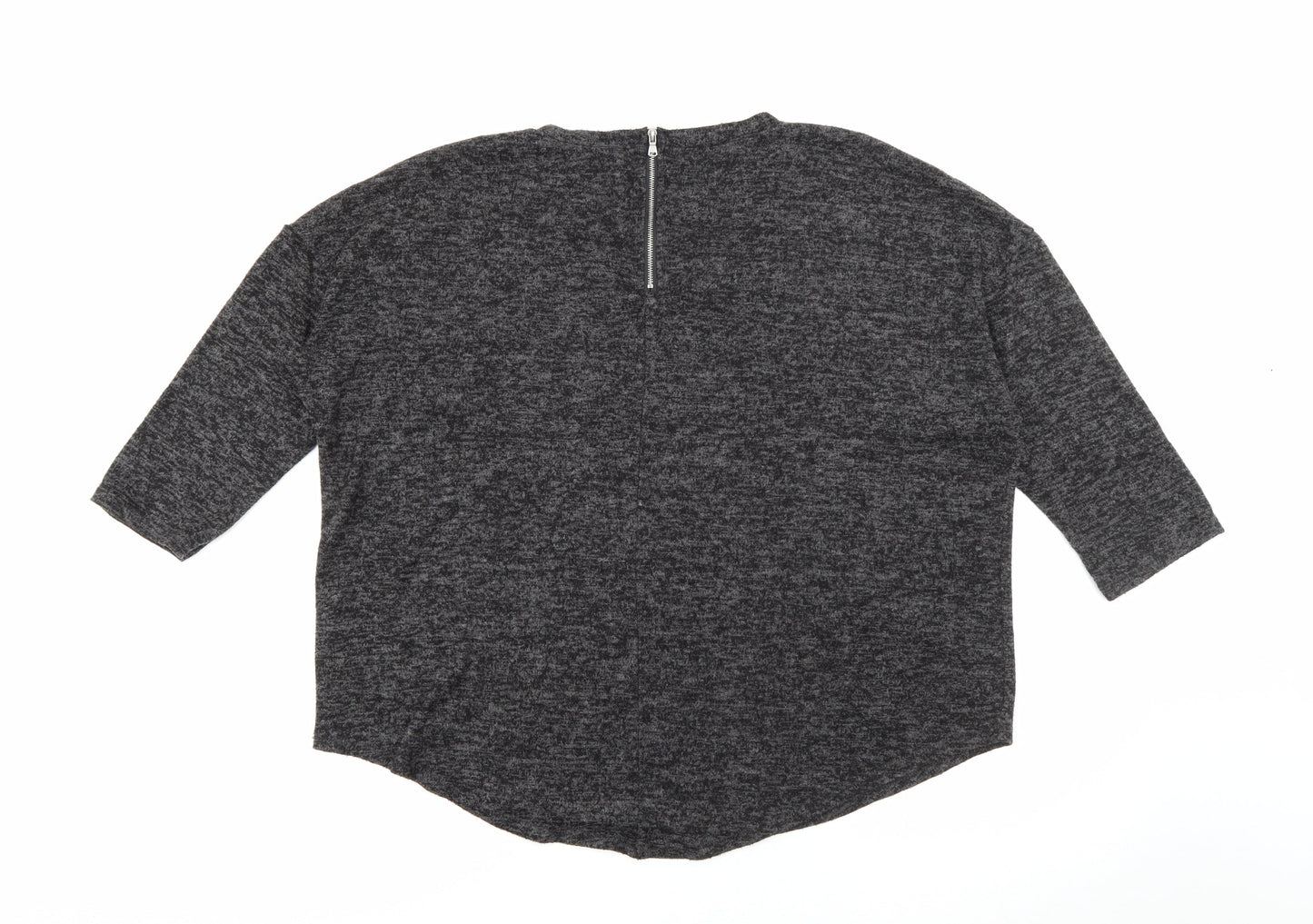 Primark Womens Grey Round Neck  Polyester Pullover Jumper Size M